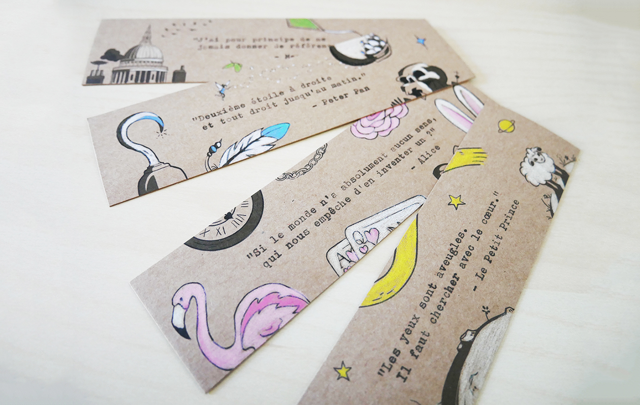 Bookmark Alice in Wonderland, Peter Pan, Mary Poppins and Little Prince